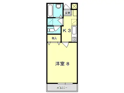 Sタイプ宮前(1K/2階)の間取り写真