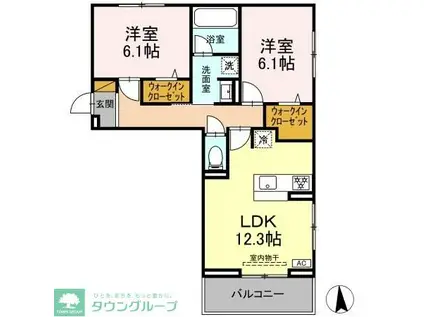 つくばエクスプレス 南流山駅 徒歩11分 3階建 築2年(2LDK/3階)の間取り写真