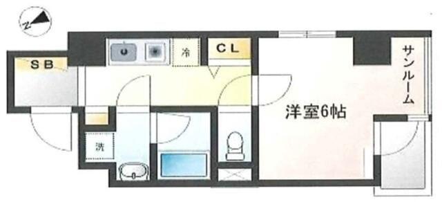 セイコーガーデン成増(1K/4階)の間取り写真