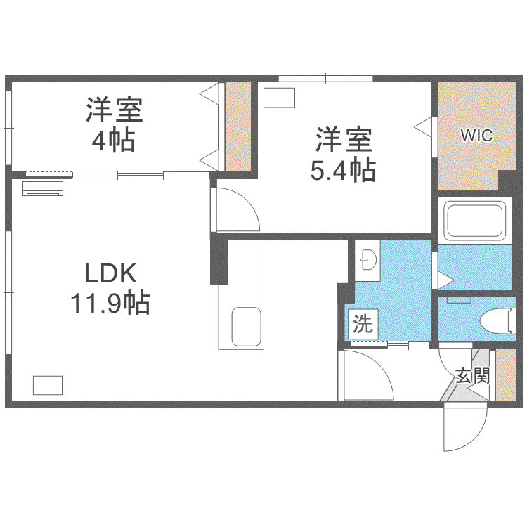 PRECIOUS KOTONI (2LDK/1階)の間取り写真