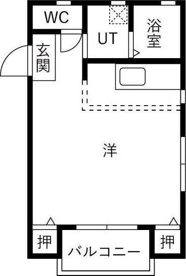 リベルテ半田山(ワンルーム/2階)の間取り写真