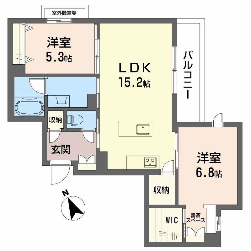 シャーメゾングランデ(2LDK/3階)の間取り写真