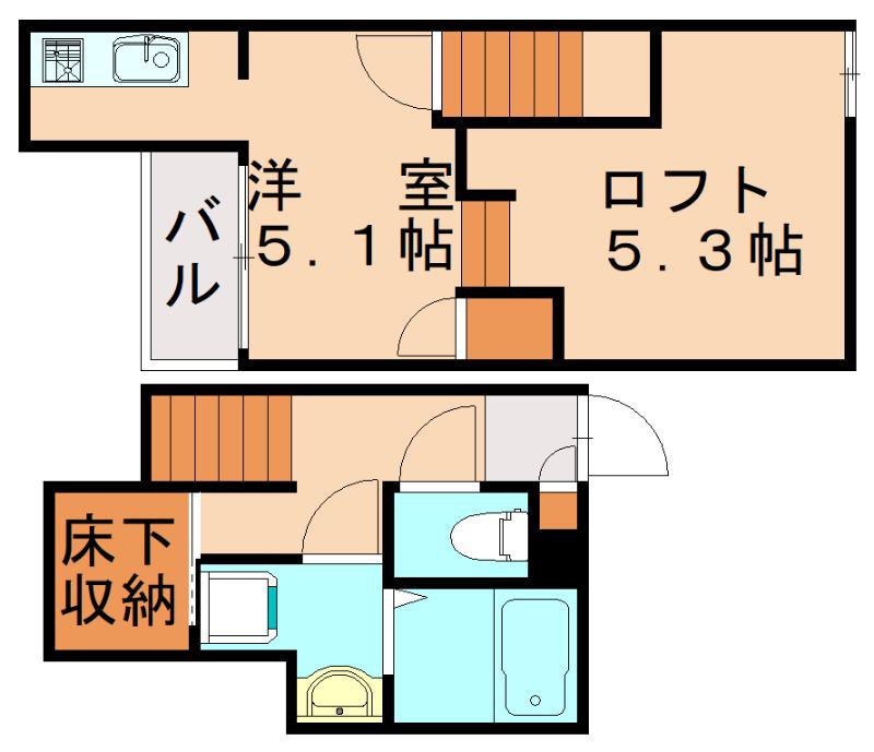 ADC飯塚セレーナ(1K/2階)の間取り写真