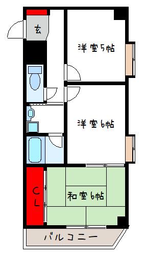 グランピア萬翠園(2DK/3階)の間取り写真