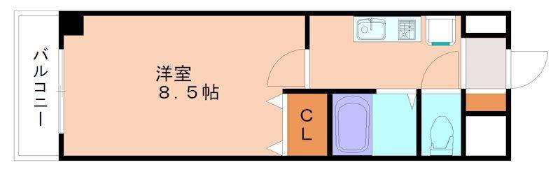 アルベール教育大前(1K/2階)の間取り写真