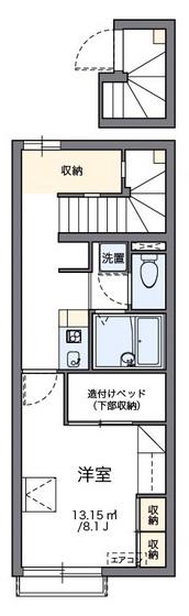 レオパレス天神面(1K/2階)の間取り写真