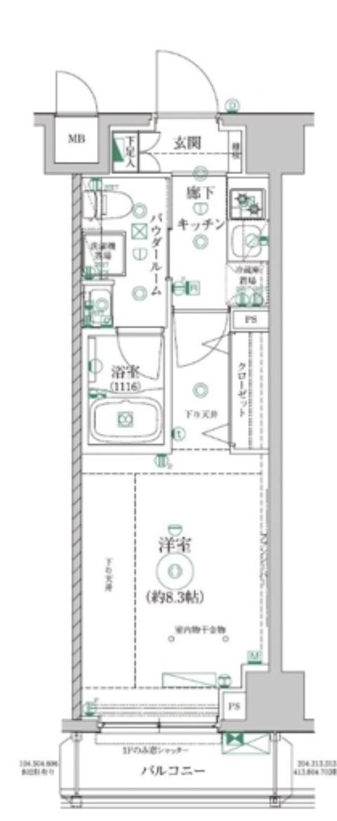 レアライズ清澄白河(1K/6階)の間取り写真