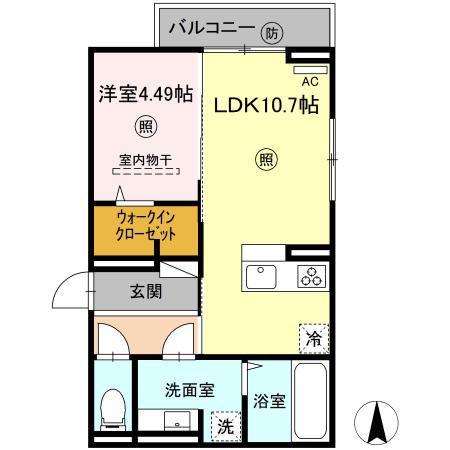 アン・シャトウIV(1LDK/3階)の間取り写真