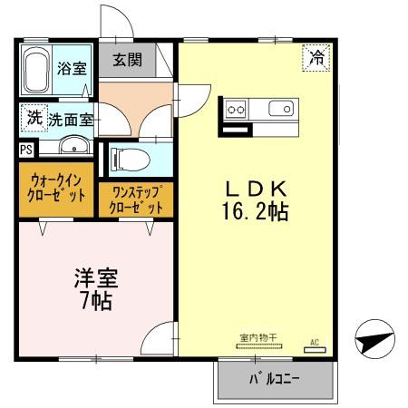 グレイスハイム(1LDK/1階)の間取り写真