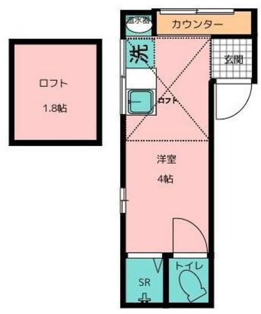 サンフレア巣鴨(ワンルーム/1階)の間取り写真