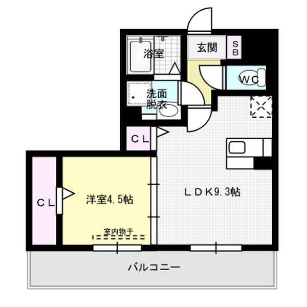 メゾンQ(1LDK/3階)の間取り写真
