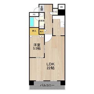 テンフォーティー(1LDK/2階)の間取り写真