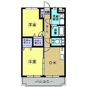 ユーミーリベルテII(2DK/1階)の間取り写真