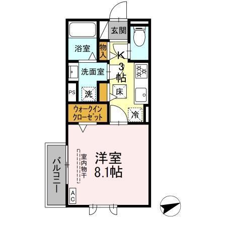 セレスティア黒野(1K/1階)の間取り写真