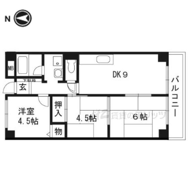 ピアハイツ幸(3LDK/4階)の間取り写真