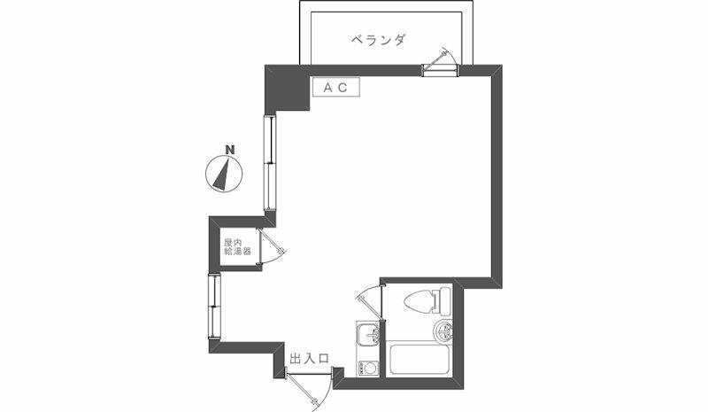 ライオンズ三田(ワンルーム/4階)の間取り写真
