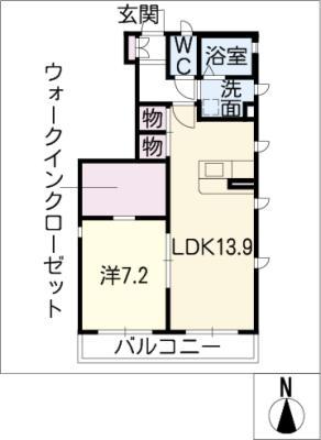 サンコート(1LDK/1階)の間取り写真