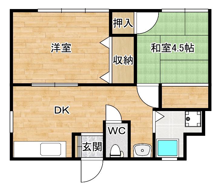 塚本ビル(2DK/4階)の間取り写真