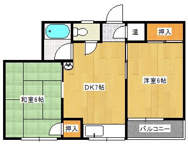 新見ビル(2DK/4階)の間取り写真