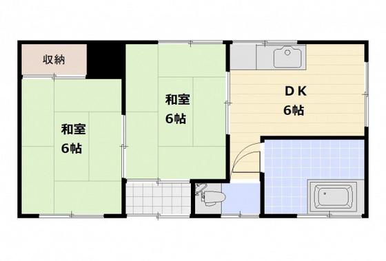 小町荘(2DK/1階)の間取り写真