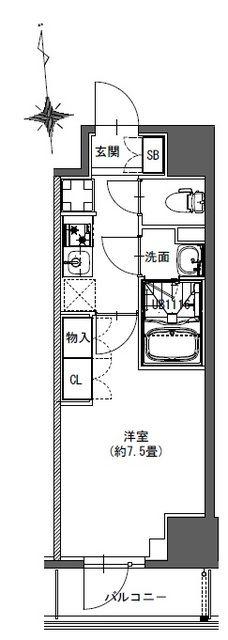 LA DOUCEUR東神田(1K/11階)の間取り写真