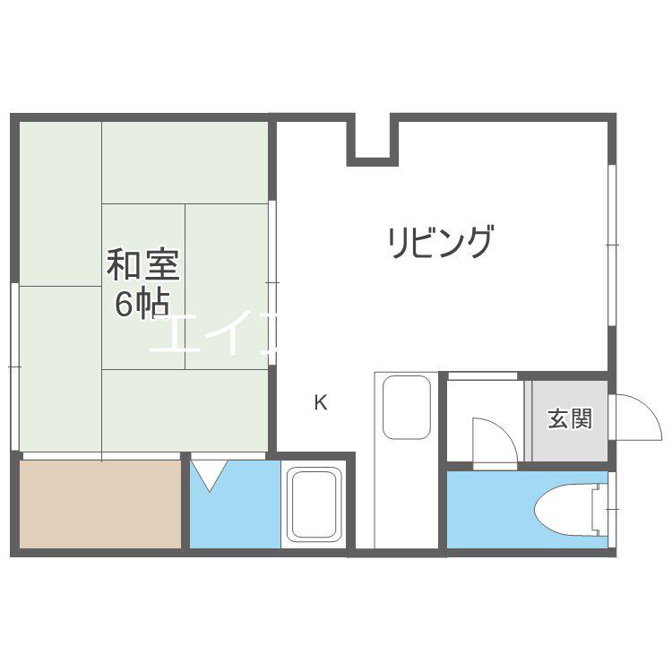 ビバ38(2DK/2階)の間取り写真