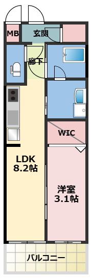 ALIVIS九条(1LDK/12階)の間取り写真