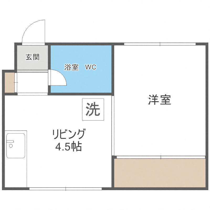 パレスエイト(1DK/4階)の間取り写真
