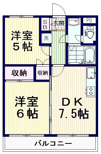 MENE21(2DK/3階)の間取り写真
