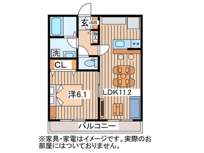 ユグドラシル杉田1番館(1LDK/2階)の間取り写真