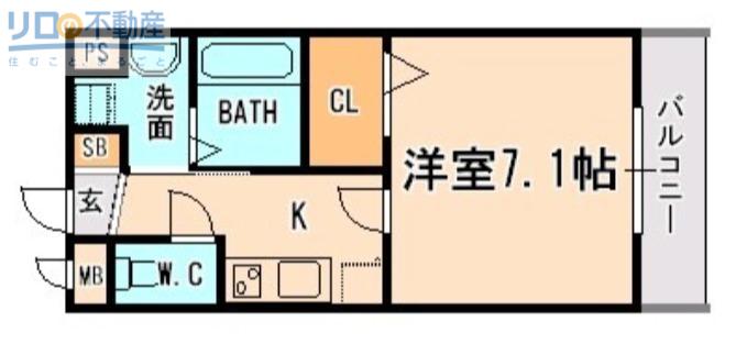 ラグラシア(1K/2階)の間取り写真