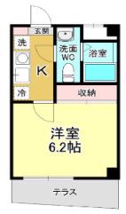MKM根岸(1K/3階)の間取り写真
