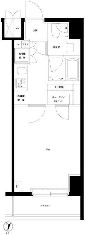 ルーブル清澄白河参番館(1K/7階)の間取り写真
