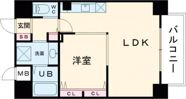 ライフタウンIII(1LDK/7階)の間取り写真