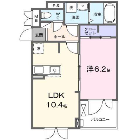 ヒカルサ新潟関屋(1LDK/3階)の間取り写真