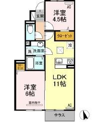 サンハートピア C棟(2LDK/1階)の間取り写真