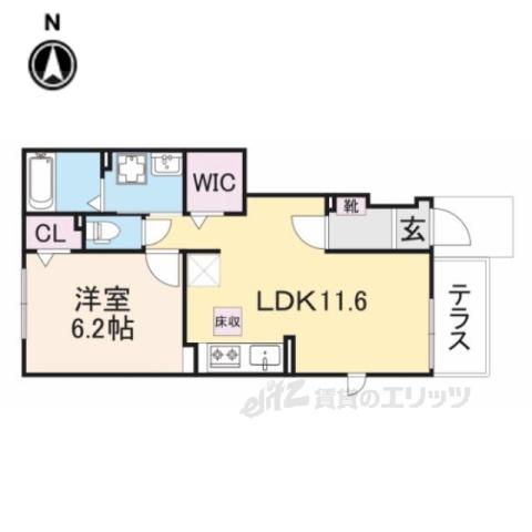 ドルミオークス3(1LDK/1階)の間取り写真