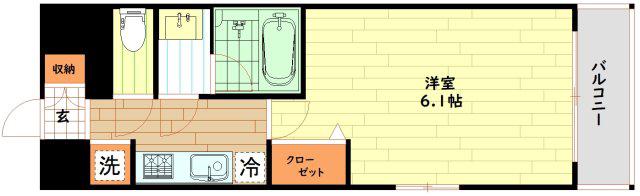 オルフェア北梅田(1K/8階)の間取り写真
