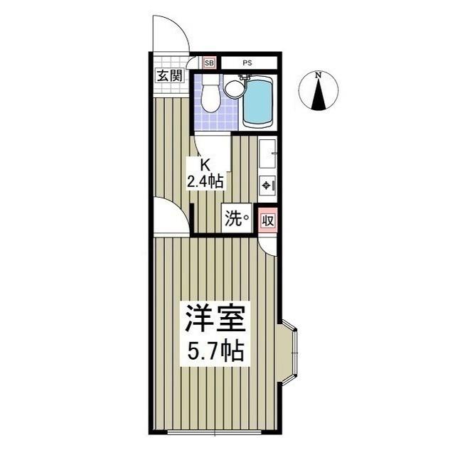 エーデルハイツ(1K/1階)の間取り写真