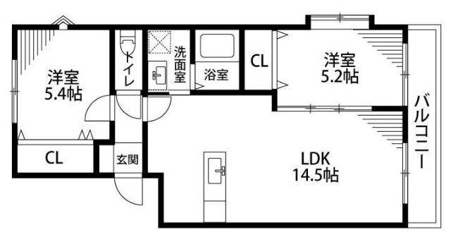 サニーコート高丘(3DK/1階)の間取り写真