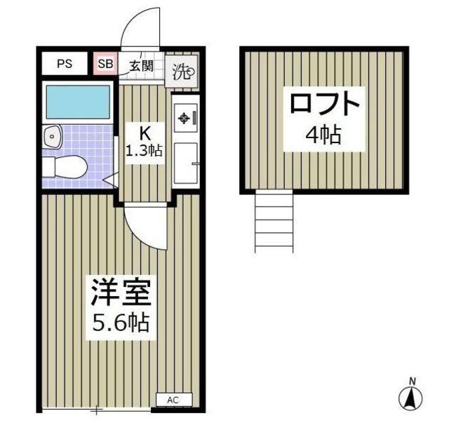 グリーンパレス(1K/1階)の間取り写真