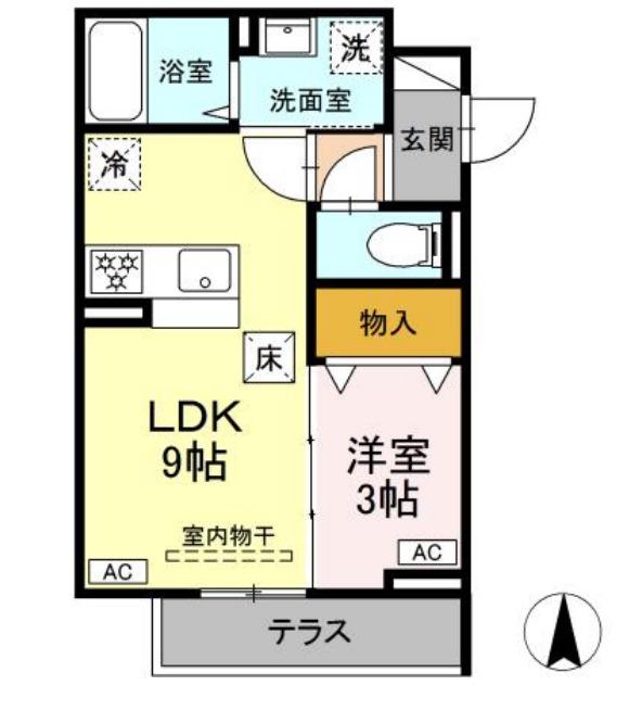 グラナーデ扇I(1LDK/1階)の間取り写真