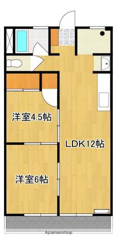 コーポワイエム(2LDK/2階)の間取り写真