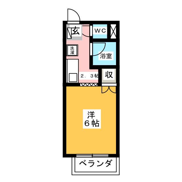 サープラスワンハウスロイヤル山田(1K/2階)の間取り写真