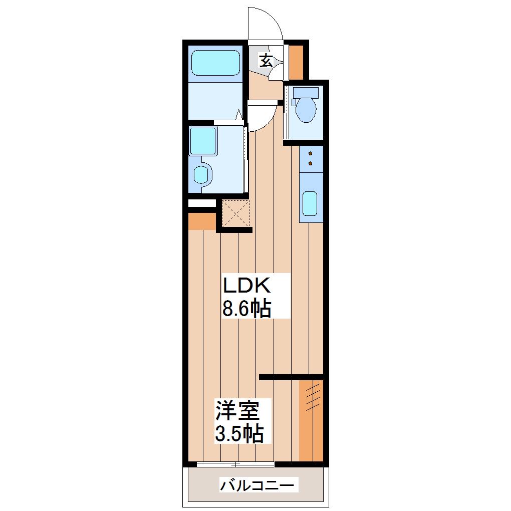 ボンボヤージュ(1LDK/2階)の間取り写真