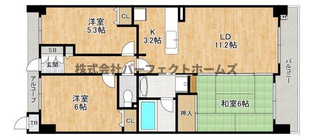 エステムコート香里園(3LDK/7階)の間取り写真