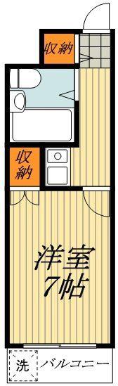 マシャンブル川口(1K/4階)の間取り写真
