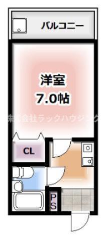 メゾン深野II(1K/4階)の間取り写真