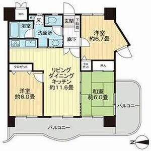 ライオンズプラザ高宮(3LDK/5階)の間取り写真