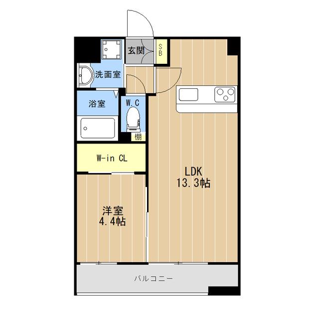 LIBTH水前寺(1LDK/7階)の間取り写真